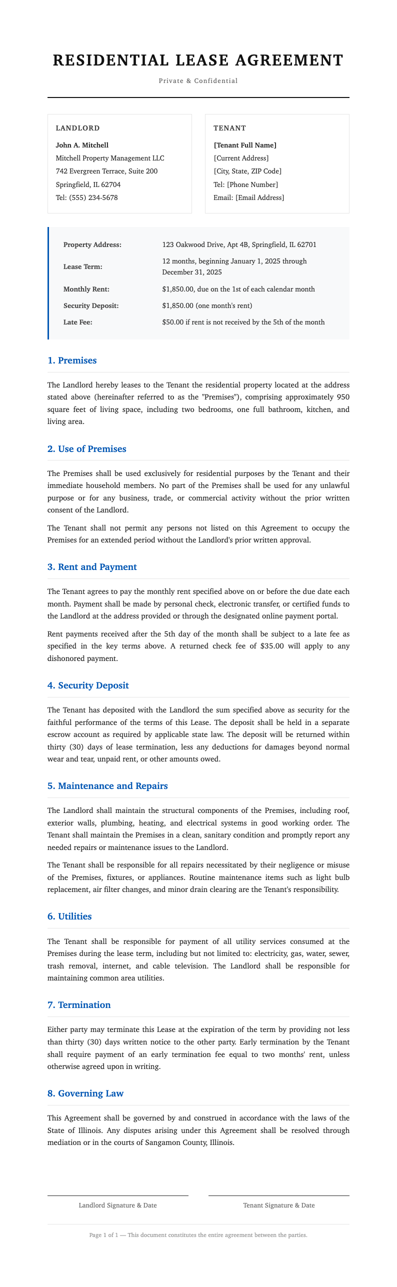 Classic professional lease agreement